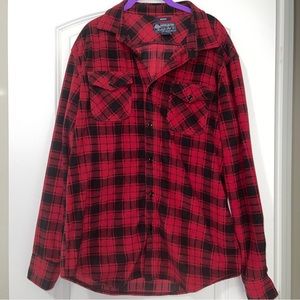 American Rag Red and Black Plaid Sweater
